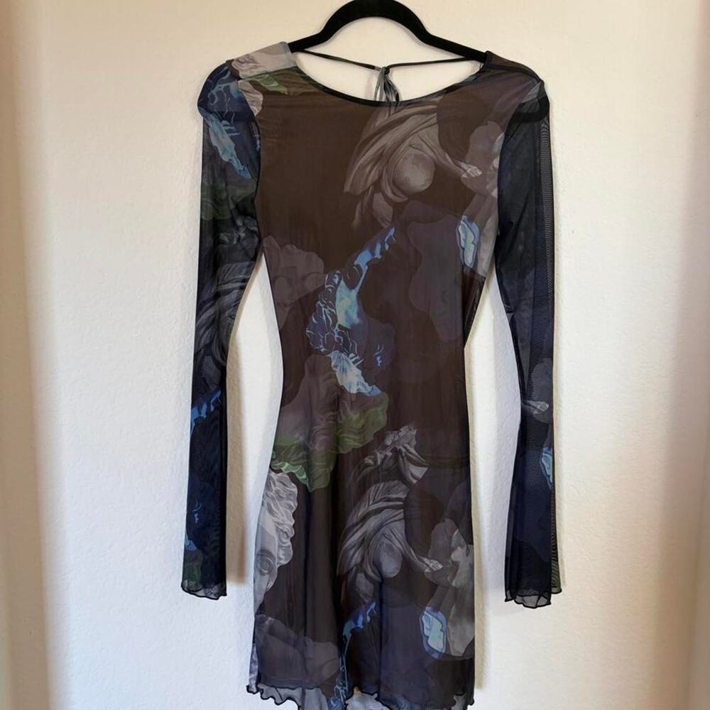 White fox boutique black open back dress size small